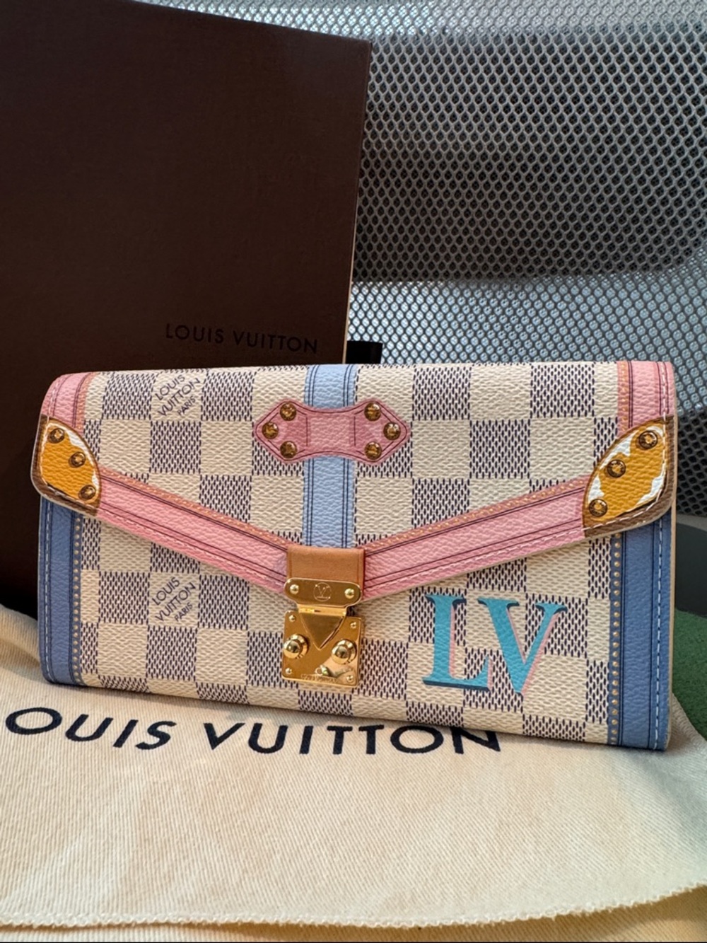 Louis Vuitton Damier Azur Summer Trunks Sarah Wallet NM